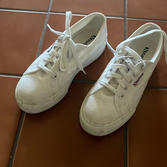 Supergas white platform sneaker - Picture 1 of 5